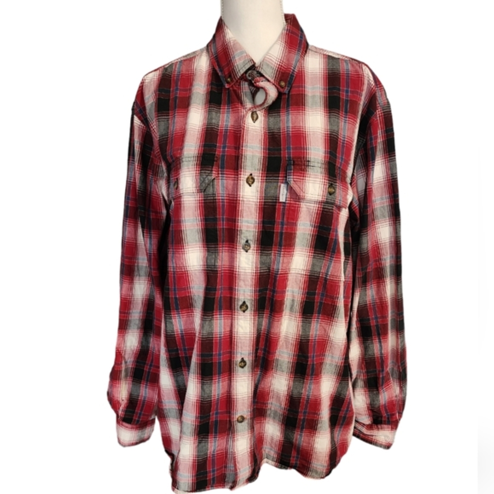 Carhartt western‎ style plaid button down long sleeve shirt